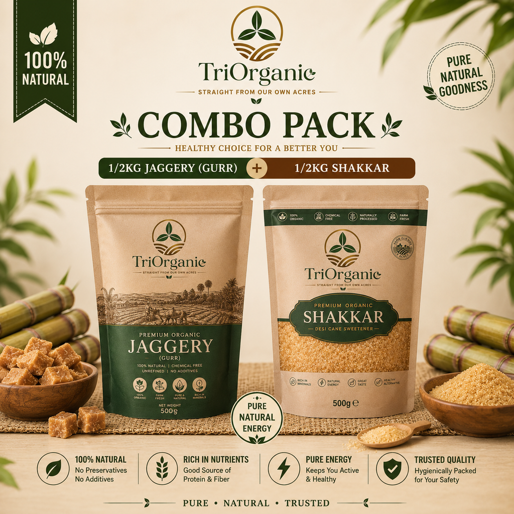TriOrganic Pack of 2 (Desi Shakkar + Gurr)