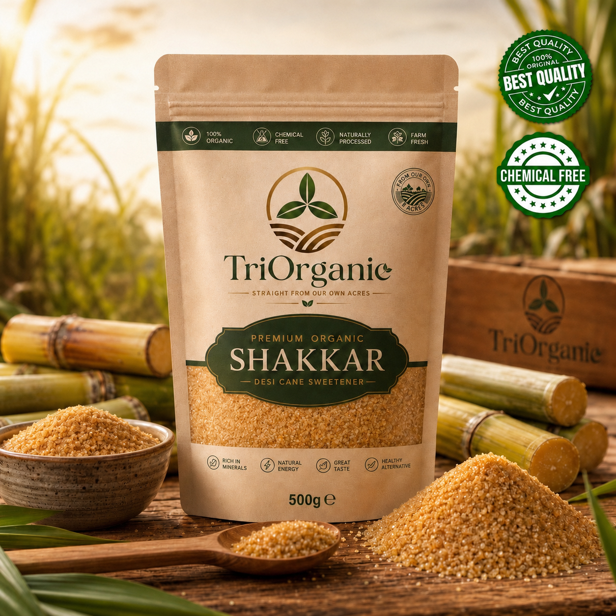 TriOrganic Premium Organic Desi Shakkar